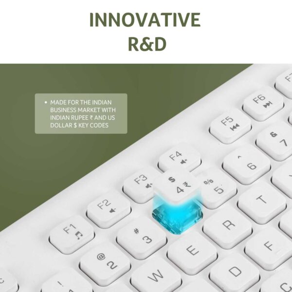 Acer Wireless Keyboard & Mouse Combo-White and Grey - Image 4