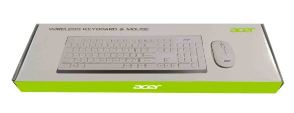 Acer Wireless Keyboard & Mouse Combo-White and Grey