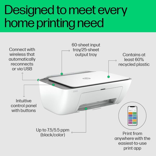 HP Ink Advantage 2876 WiFi Colour Printer - Image 3