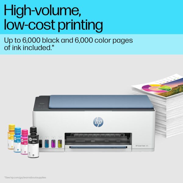 HP Smart Tank 585 All-in-One WiFi Colour Printer, White - Image 3